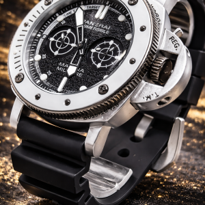 🎁 MEGA PROMOÇÃO Relógio Pane PROVA D’ÁGUA ALL BLACK Caixa Prata Detalhes Branco Luxo Destaque e Ousadia + FRETE GRÁTIS