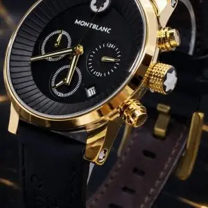 🎁 MEGA NOVIDADE 2026 COM PROMOÇÃO Relógio Mont Social Luxuoso Funcional Pulseira Couro Preta Caixa Dourada Luxo e Destaque + FRETE GRÁTIS