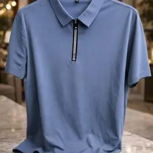 🎁 NOVIDADE 2026 Polo Azul Malha Chinesa Luxousa com caimento Perfeito Elegância e Destaque + FRETE GRÁTIS