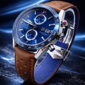 🎁 MEGA PROMOÇÃO Relógio TAG 100% Funcional PREMIUM AAA+ Pulseira Marrom Mostrador Azul Luxo e Destaque + FRETE GRÁTIS