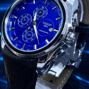 🎁 LANÇAMENTO 2026 Relógio Tisso 1853 Couturier Chronograph Pulseira em Couro Legítimo Preta Luxo e Destaque Absoluto + FRETE GRÁTIS