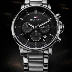 🎁 MEGA PROMOÇÃO Relógio TH Prata Mostrador Preto 100% Funcional Luxo e Destaque, Pura Sofisticação + Frete Grátis