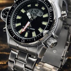 🎁 MEGA PROMOÇÃO Relógio Citize Promaster Aqualand Aço Inox Prata Mostrador Preto 100% Funcional Digital e Analógico Luxo e Destaque + FRETE GRÁTIS