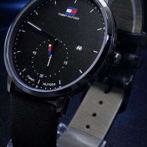 🎁 MEGA NOVIDADE COM PROMOÇÃO Relógio Tommy Todo Preto Social Luxuoso Funcional Pulseira Couro Sintético Luxo e Destaque + FRETE GRÁTIS