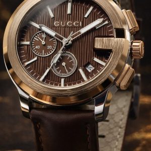 🎁 MEGA NOVIDADE COM PROMOÇÃO Relógio GC Chocolate Luxuoso Funcional Pulseira Couro Sofisticação e Destaque + FRETE GRÁTIS