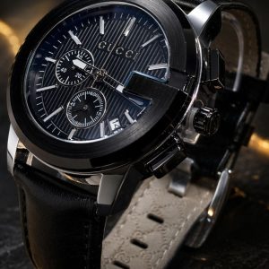 🎁 MEGA NOVIDADE COM PROMOÇÃO Relógio GC Preto Luxuoso Funcional Pulseira Couro Sofisticação e Destaque + FRETE GRÁTIS