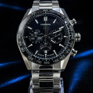 🎁 MEGA PROMOÇÃO Relógio Tag Carrera Prata Mostrador Preto em Aço Inox Absurdamente Luxuoso e Sofisticado + FRETE GRÁTIS