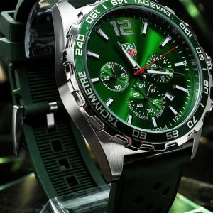 🎁 MEGA PROMOÇÃO Relógio Tag Fórmula 1 Pulseira Verde Esmeralda e Mostrador Verde Extremamente Luxuoso e de Destaque + FRETE GRÁTIS