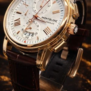 🎁 MEGA PROMOÇÃO Relógio Mont Pulseira em Couro Legítimo Marrom Luxuoso Funcional + FRETE GRÁTIS