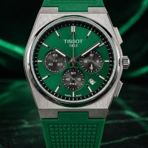 🎁 LANÇAMENTO 2026 Relógio Tisso PRX Mostrador Verde Esmeralda Pulseira em Silicone Resistente Luxo e Destaque Absoluto + FRETE GRÁTIS