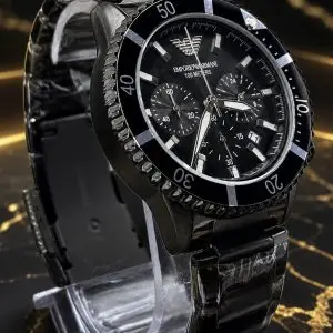🎁 NOVIDADE EM PROMOÇÃO 2026 Relógio Arman All Black 100% Funcional Todo em Aço Inoxidável Luxo e Destaque + FRETE GRÁTIS