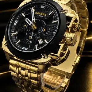  🎁 MEGA PROMOÇÃO 10BAR Banhado a Ouro 18K Mostrador Preto Aço Inox 100% Funcional Luxo e Destaque + FRETE GRÁTIS