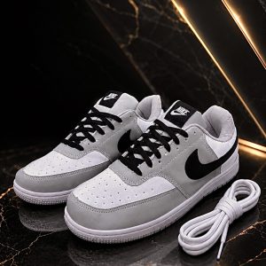  🎁NOVIDADE 2026  Tênis Masculino Dunk Low Branco e Cinza com Detalhes Preto + FRETE GRÁTIS