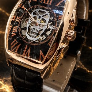 🎁 MEGA PROMOÇÃO ORIGINAL AUTOMÁTICO Justiceiro Luxo, Pulseira em Couro Marrom e Caixa Bronze Sofisticação e Presença + FRETE GRÁTIS