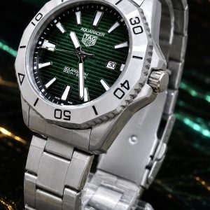 🎁 MEGA PROMOÇÃO Relógio Tag Aquaracer Professional Mostrador Verde Aço Inox e Fundo de Vidro Luxo e Destaque + FRETE GRÁTIS