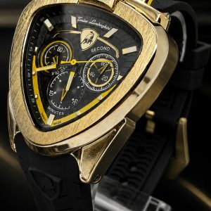 🎁 MEGA PROMOÇÃO Relógio Lambo 100% Funcional Caixa Dourada Mostrador Preto Detalhes Amarelo Luxo e Destaque+ FRETE GRÁTIS