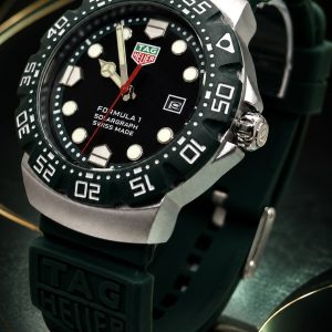 🎁 LANÇAMENTO 2026 Relógio TAG Fórmula 1 Pulseira Verde Mostrador Preto Luxo Caixaria Aço Inox Pura Sofisticação + FRETE GRÁTIS