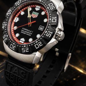 🎁 LANÇAMENTO 2026 Relógio TAG Fórmula 1 Pulseira Preta Mostrador Preto Detalhes Vermelho Luxo Caixaria Aço Inox + FRETE GRÁTIS