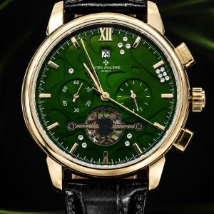 🎁 MEGA PROMOÇÃO Relógio Patek Mostrador Verde Caixa Dourada + Pulseira Couro Preta Luxo e Destaque + FRETE GRÁTIS