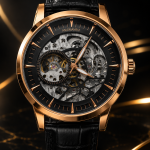 🎁 MEGA PROMOÇÃO ORIGINAL AUTOMÁTICO Anbima Pulseira Couro Preta Caixa Bronze Luxo e Sofisticação + FRETE GRÁTIS