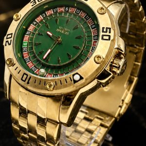 🎁 MEGA PROMOÇÃO Relógio Invicta Cassino Funcional Mostrador Verde Todo Banhado Luxo e Destaque + FRETE GRÁTIS