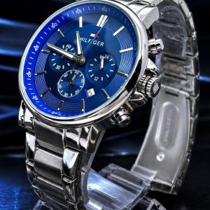 🎁 MEGA PROMOÇÃO Relógio TH Prata Mostrador Azul 100% Funcional Luxo e Destaque, Pura Sofisticação + Frete Grátis