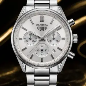 🎁 MEGA PROMOÇÃO Relógio Tag Carrera 42mm Prata Mostrador Branco em Aço Inox Luxuoso e Sofisticado + FRETE GRÁTIS