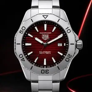 🎁 MEGA PROMOÇÃO Relógio Tag Aquaracer Professional Mostrador Vermelho Aço Inox e Fundo de Vidro Luxo e Destaque + FRETE GRÁTIS