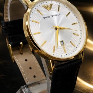🎁 MEGA NOVIDADE COM PROMOÇÃO Relógio Arman Social Luxuoso 100% Funcional Pulseira Couro Preta Luxo e Destaque + FRETE GRÁTIS