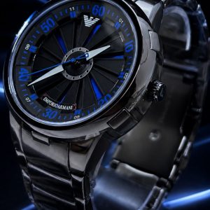 🎁 MEGA PROMOÇÃO Relógio Arman Roleta Funcional All Black Detalhes Azul Luxo e Destaque + FRETE GRÁTIS