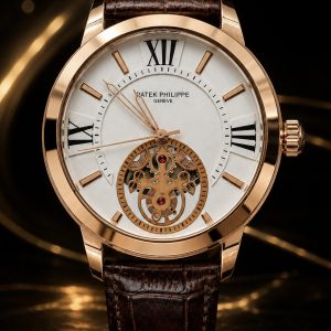 🎁 MEGA PROMOÇÃO Relógio Patek Mostrador Branco Caixa Bronze + Pulseira Couro Marrom Luxo e Destaque + FRETE GRÁTIS