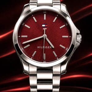  🎁 NOVIDADE ORIGINAL Tommy Hilfiger coleção Bruce 100% FUNCIONAL Aço Inox Mostrador Vermelho Texturizado Luxo e Sofisticação + FRETE GRÁTIS