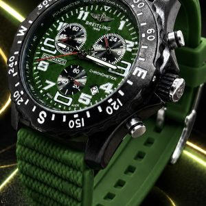🎁 MEGA PROMOÇÃO Relógio Breitilin 100% Funcional Pulseira Verde Caixaria Preta Luxo e Destaque + FRETE GRÁTIS
