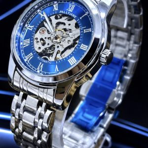 🎁 MEGA PROMOÇÃO ORIGINAL Pally´Jane AUTOMÁTICO Mostrador Azul Pulseira Aço Inox Luxo e Sofisticação + FRETE GRÁTIS