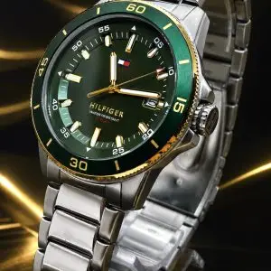 🎁 MEGA PROMOÇÃO ORIGINAL Tommy Hilfiger Remy 100% FUNCIONAL Aço Inox Mostrador Verde Luxo e Sofisticação + FRETE GRÁTIS
