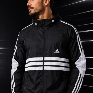 🎁 MEGA NOVIDADE 2026 EM PROMOÇÃO Jaqueta Adidas Preta Detalhes Branco + FRETE GRÁTIS