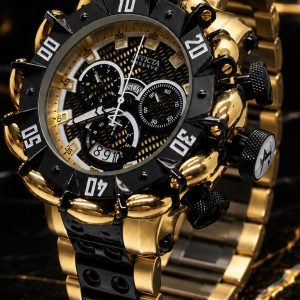 🎁 MEGA PROMOÇÃO Invicta Hyper Banhado a Ouro 18K Mostrador Preto Linha Premium AAA+ Luxo e Sofisticação + Frete Grátis