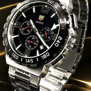 🎁 MEGA PROMOÇÃO Relógio Tag 100% Funcional Aço Inox Luxo e Destaque Mostrador Preto + FRETE GRÁTIS