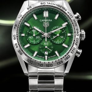 🎁 MEGA PROMOÇÃO Relógio Tag Carrera Prata Mostrador Verde em Aço Inox Absurdamente Luxuoso e Sofisticado + FRETE GRÁTIS