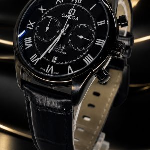 🎁 MEGA PROMOÇÃO Relógio Omeg Speedmaster All Black Funcional Pulseira em Couro Luxo e Destaque + FRETE GRÁTIS