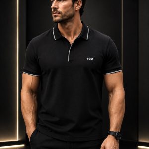 🎁  NOVIDADE 2026 Camisa Polo Boss Preto Riqueza Luxuosa Caimento Perfeito + FRETE GRÁTIS