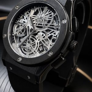 🎁 PROMOÇÃO Relógio Hublo Preto Mostrador Prata 100 % Funcional + Luxo e Sofisticação + FRETE GRÁTIS