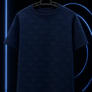  🎁 MEGA PROMOÇÃO Camiseta Texturizada GC Azul Luxousa com caimento Perfeito Elegância e Destaque + FRETE GRÁTIS