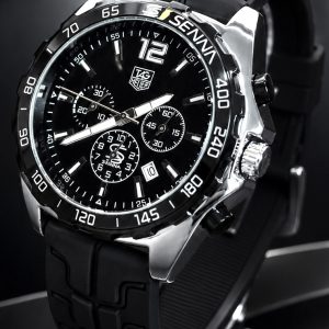🎁 MEGA PROMOÇÃO Relógio TAG Senna Preto Detalhes Branco Caixa Aço Inox 100% Funcional   Luxo e Destaque + FRETE GRÁTIS