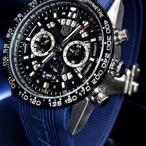 🎁 MEGA PROMOÇÃO Relógio TAG GMT Pulseira Azul Caixa Aço Inox 100% Funcional Luxo e Destaque + FRETE GRÁTIS