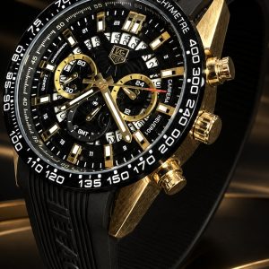 🎁 MEGA PROMOÇÃO Relógio TAG GMT Preto Com Dourado Caixa Banhada 100% Funcional Luxo e Destaque + FRETE GRÁTIS