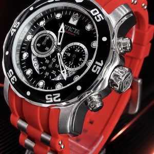 🎁 MEGA PROMOÇÃO ORIGINAL Invicta Pro Diver Mostrador Black Caixa Aço Inox Pulseira em Silicone Vermelha Luxo e Sofisticação + FRETE GRÁTIS