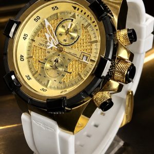 🎁 MEGA PROMOÇÃO ORIGINAL Invicta Aviator Pulseira em Silicone Branca Caixa Banhada Luxo e Sofisticação + FRETE GRÁTIS