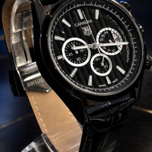  🎁 MEGA PROMOÇÃO Relógio TAG All Black 100% Funcional  Pulseira de Couro Luxo e Destaque + FRETE GRÁTIS