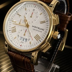 🎁 MEGA PROMOÇÃO Relógio Mont Caixa Banhada Pulseira em Couro Legítimo Marrom Luxuoso Funcional + FRETE GRÁTIS